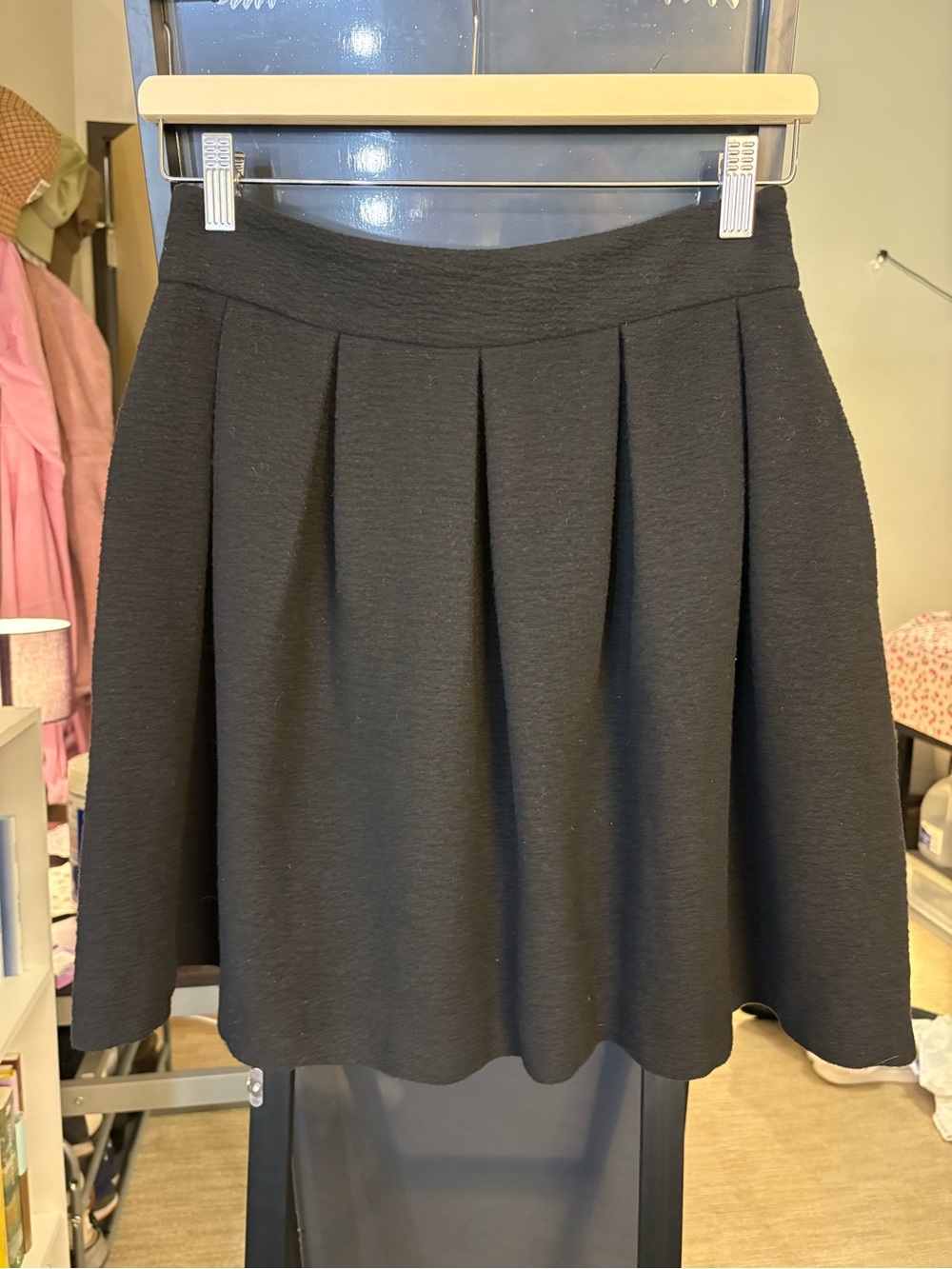 ba&sh Black Circle Skirt with Knife Pleats